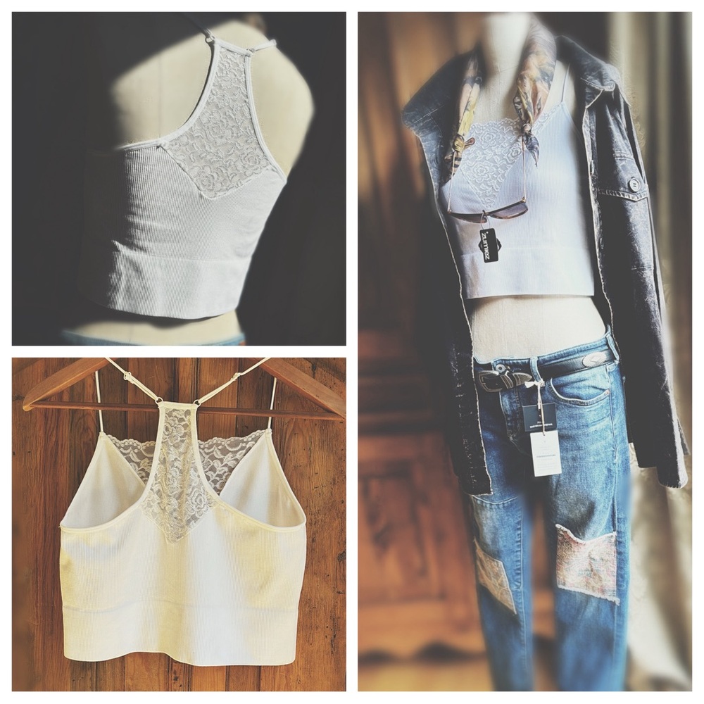 Lace Ribbed Tank - Picture 6 of 10